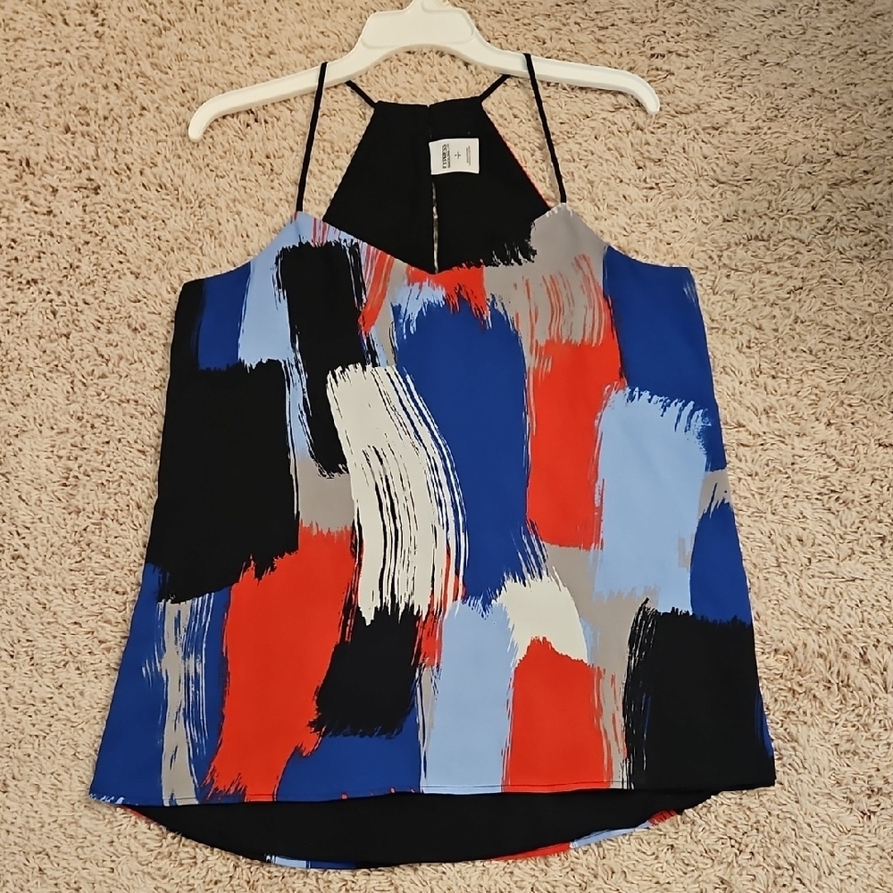 3/$20🎉 Express Blue and Red Graphic Sleeveless Camisole